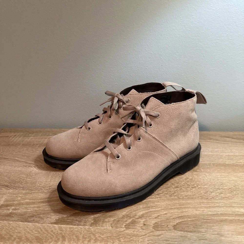 Dr Martens Tan Suede Leather Boots‎ Mens Size 8 Docs Safety Slip Resistant